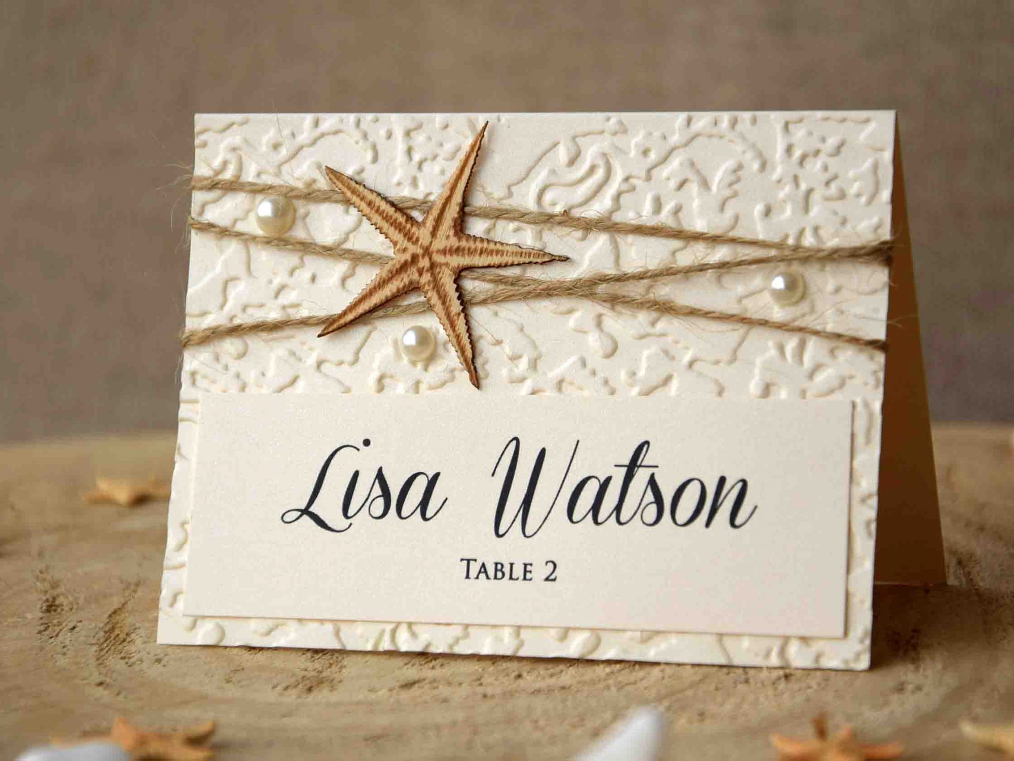 Beach Wedding Place Cards