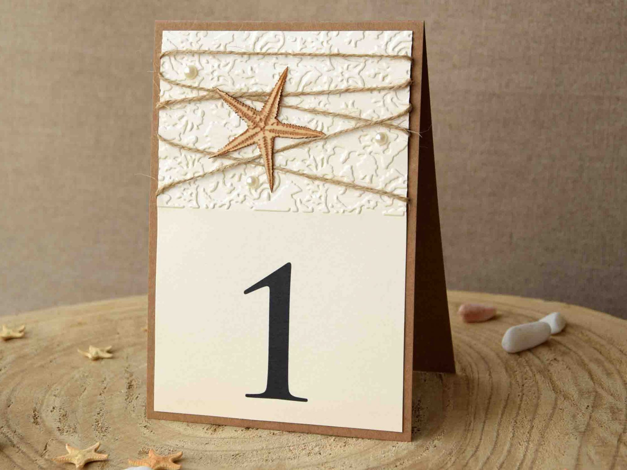 Embossed Starfish Table Numbers