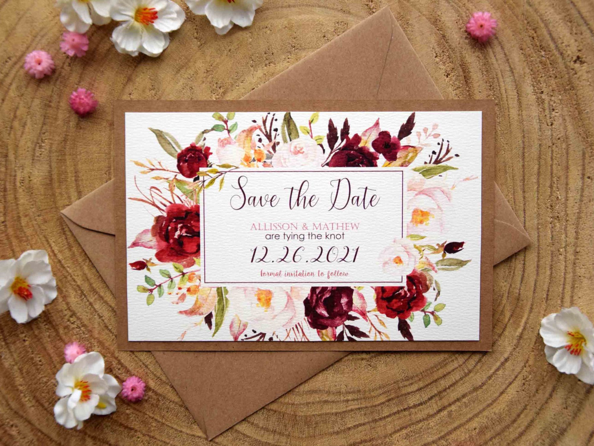 Floral Wedding Save The Date Cards
