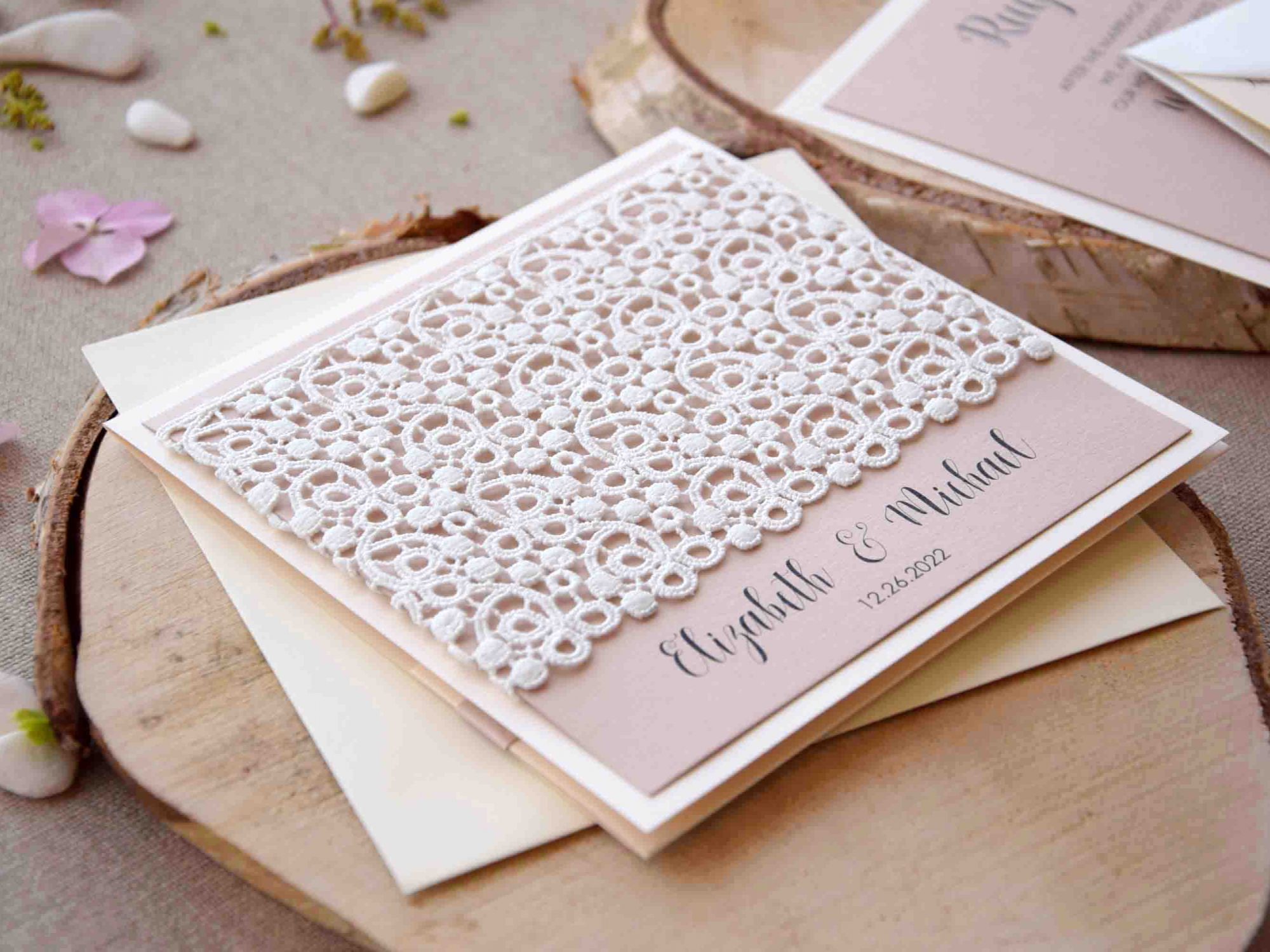 Ivory Lace Wedding Invitations