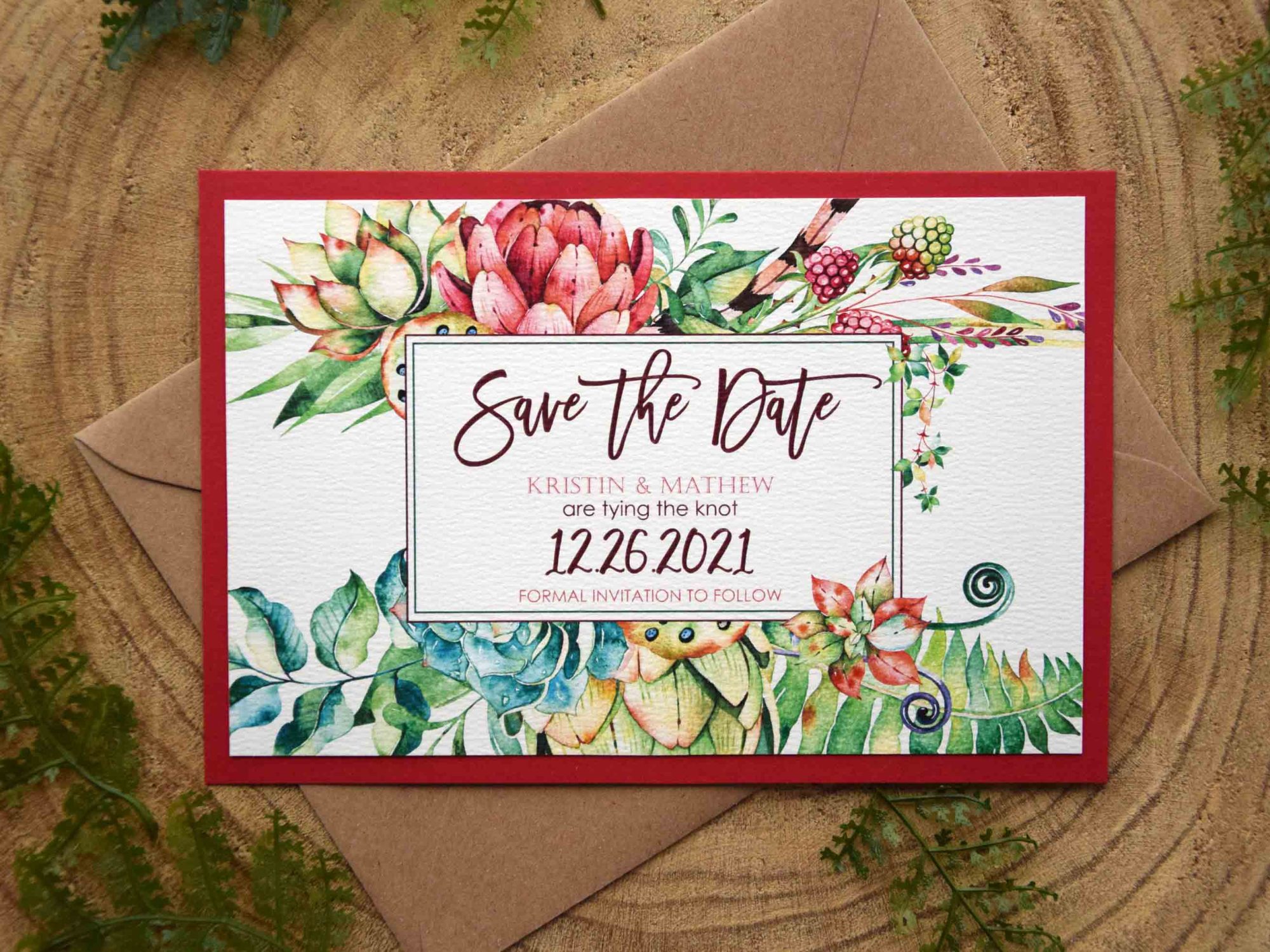Tropical Wedding Save The Date Cards