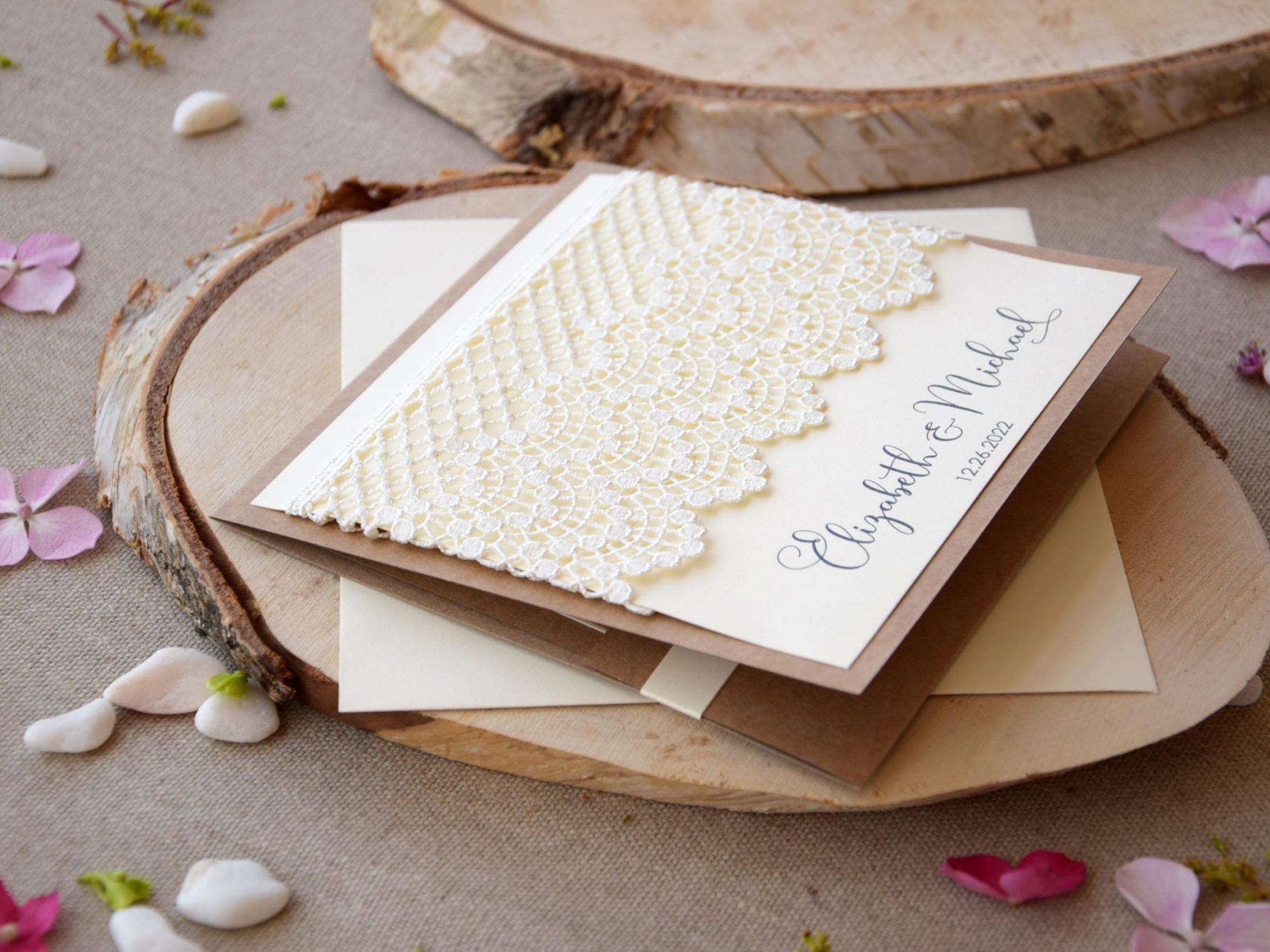 Custom Lace Wedding Invitations