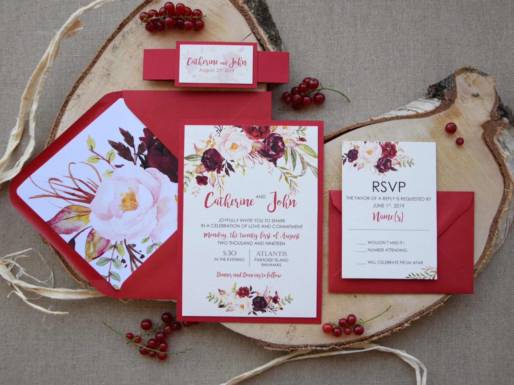 Autumn Shabby Chic Wedding Invitations