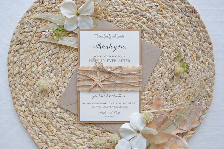 Unique Starfish Thank You Notes