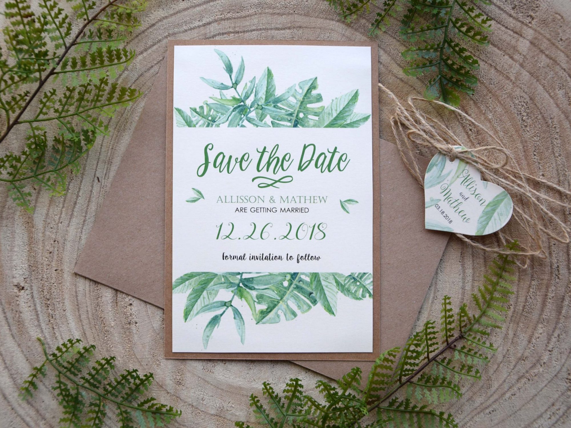 Greenery Wedding Save The Dates