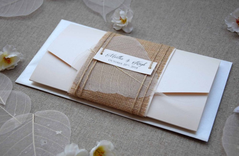 Ivory Pocketfold Wedding Invitations