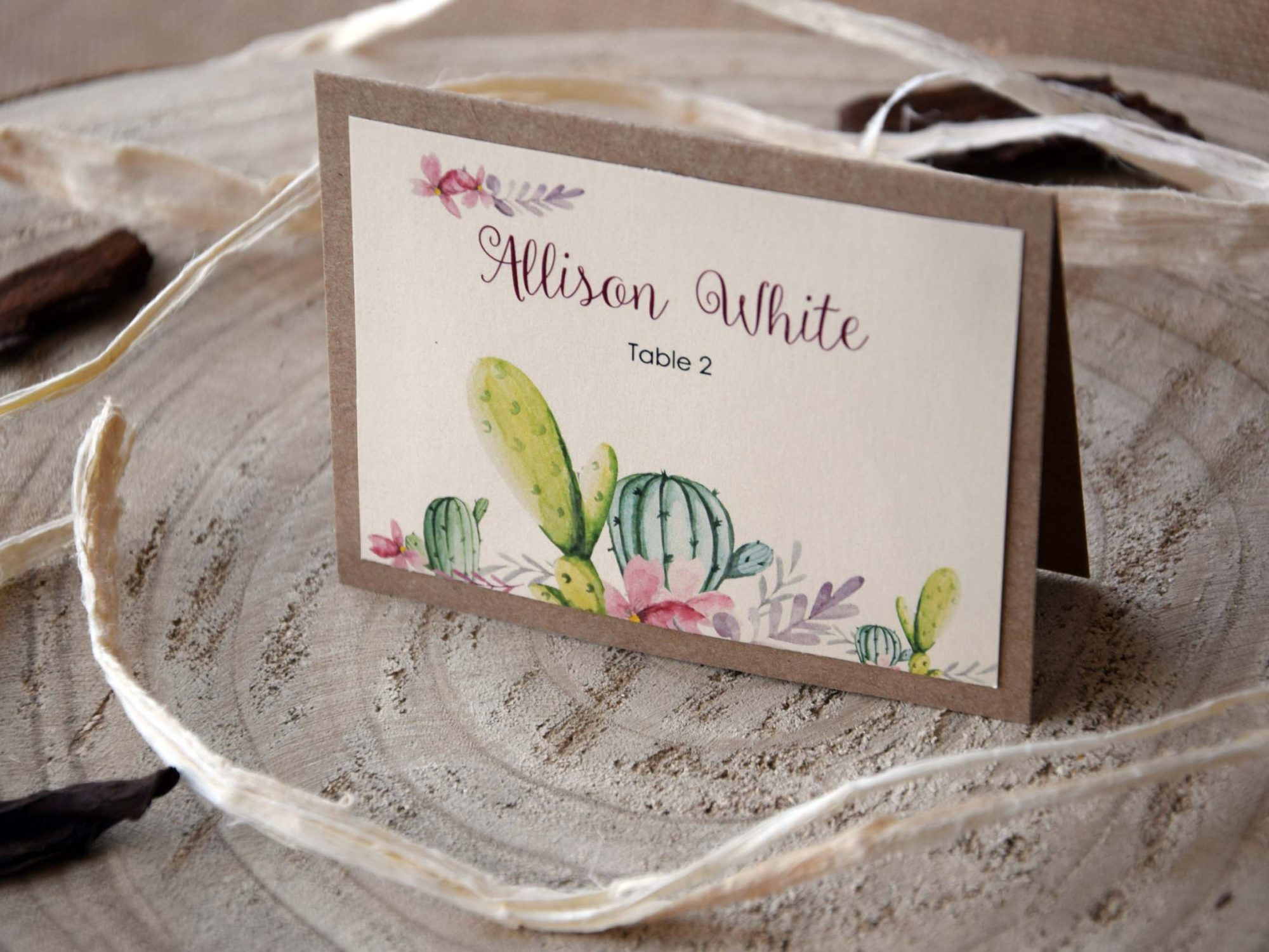 Cactus Wedding Place Cards