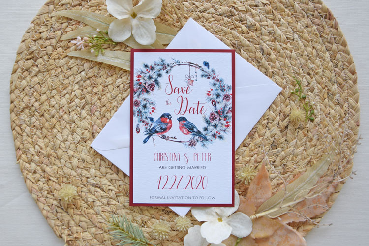 Christmas Wedding Save the Date Cards
