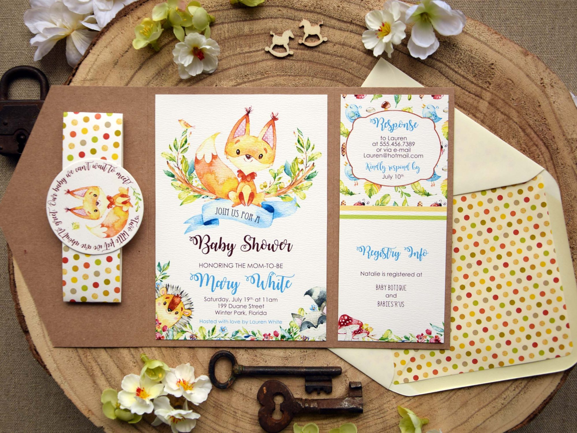 Jungle Theme Baby Shower Invitations