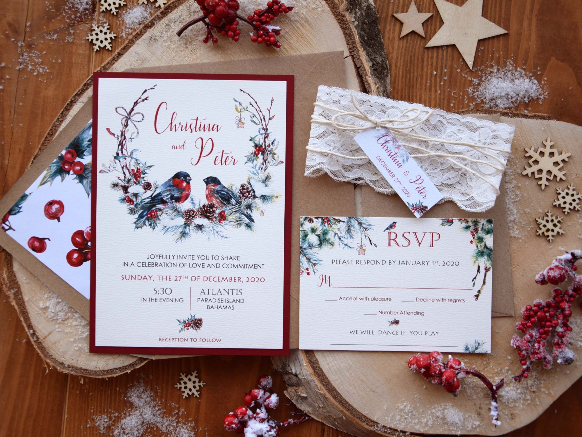 Custom Winter Wedding Invitations