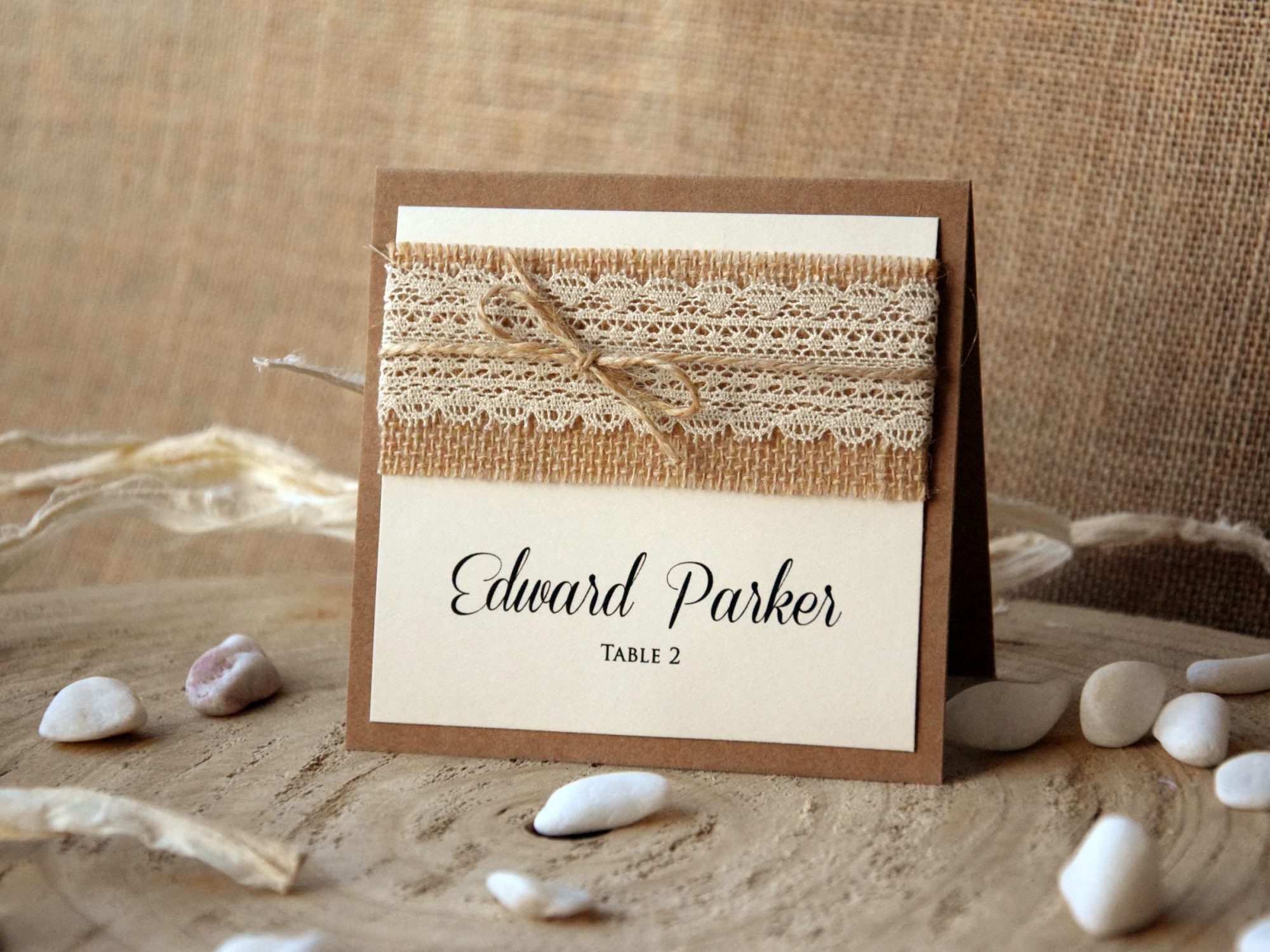Rustic Wedding Place Cards