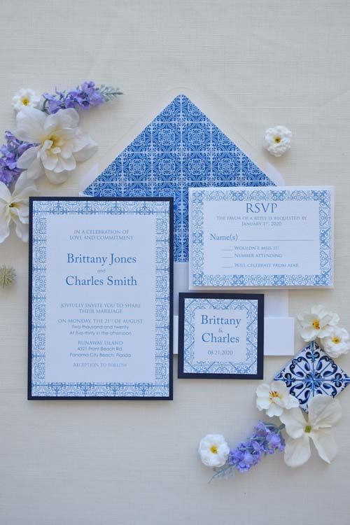 Portuguese Tile Wedding Invitations