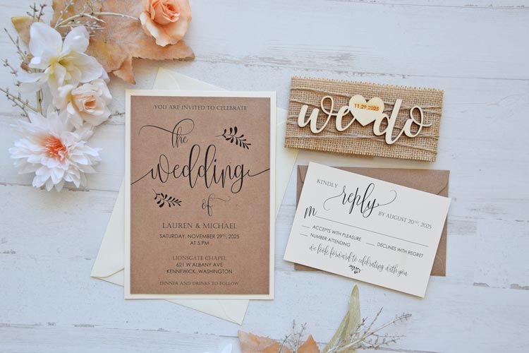Rustic We Do Wedding Invitations