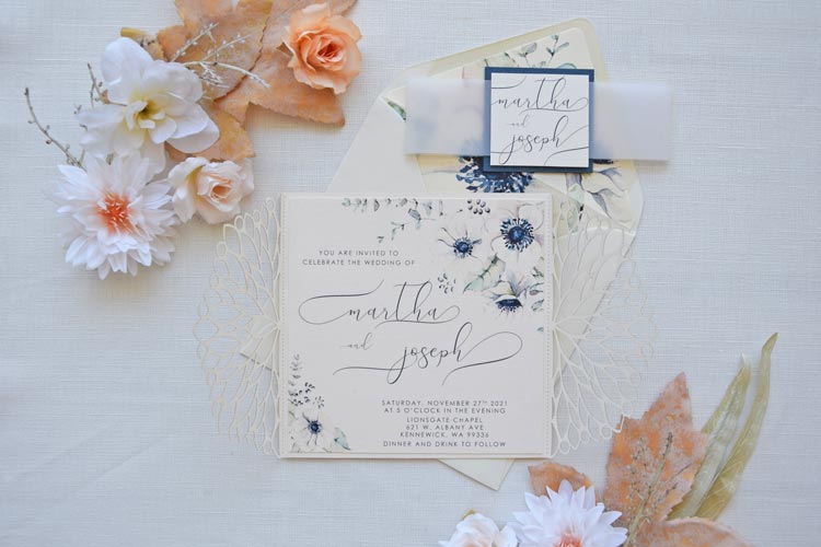 Romantic Laser Cut Invitation Suite LSQ2M06A