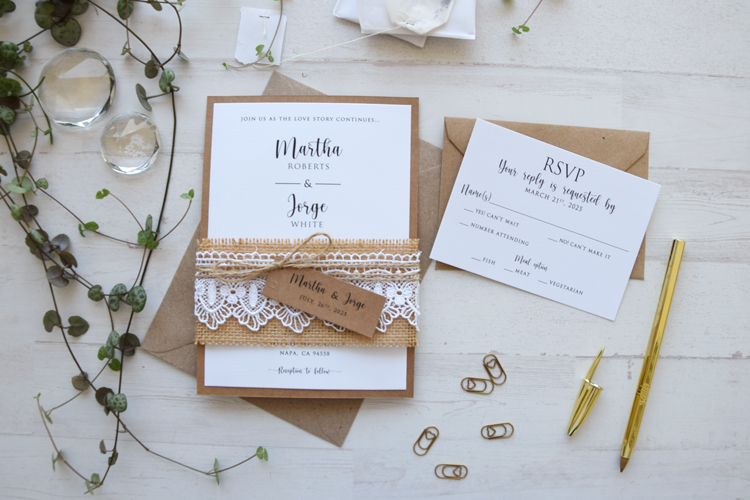 Country Rustic Wedding Invites