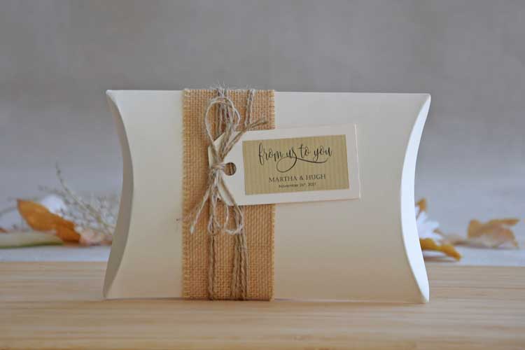 Rectangular Ivory Pillow Boxes