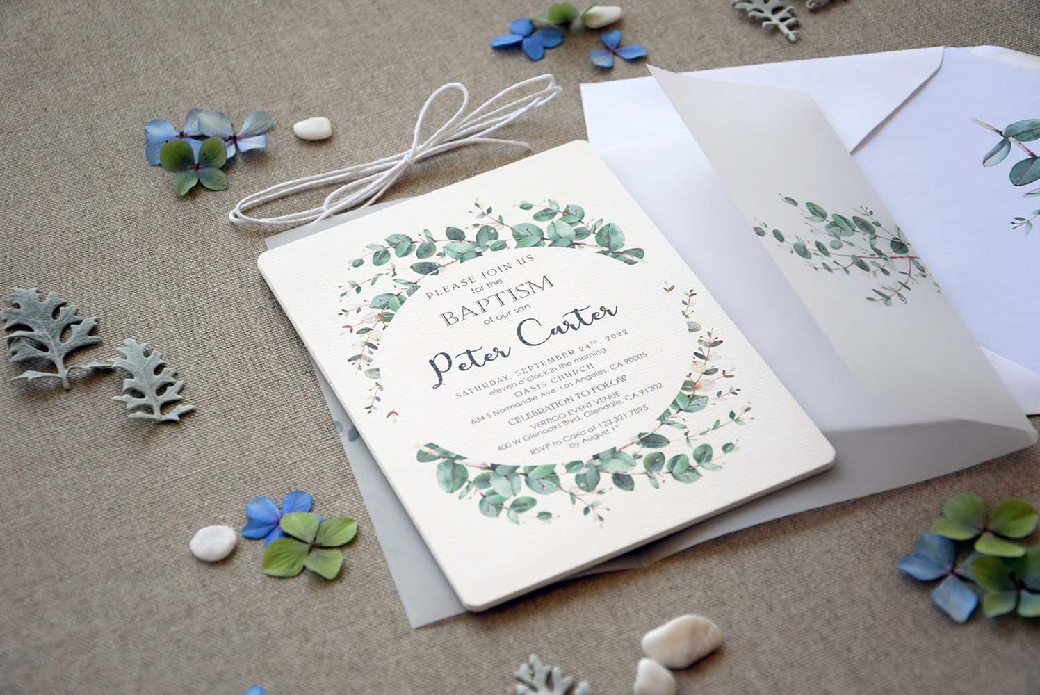 Baby Boy Baptism Invitation