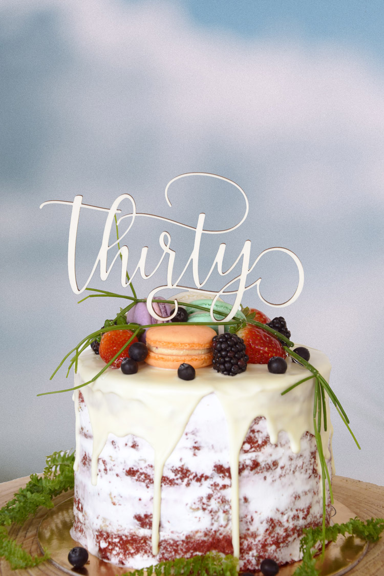 30 Cake Topper