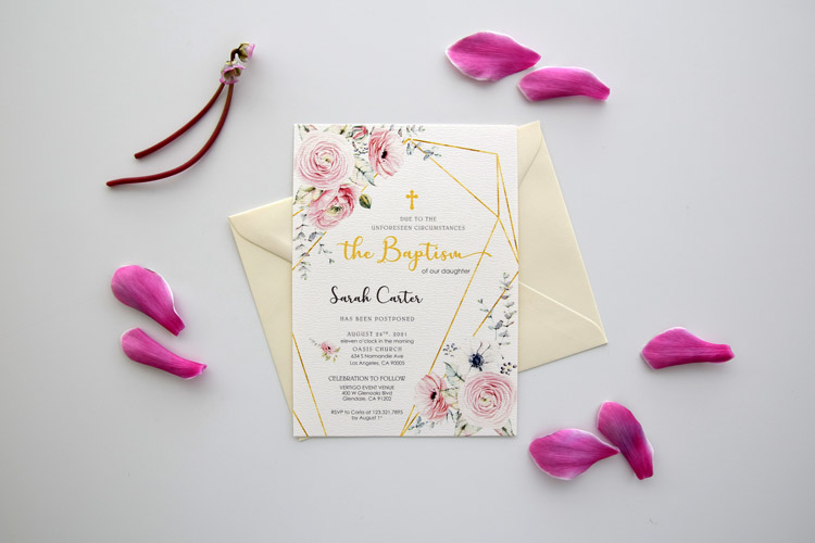 Baptism Postponement Card