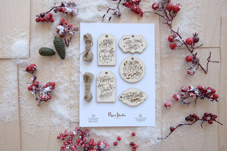 Laser-Cutting Wooden Christmas Gift Tags - Pack of 5 tags