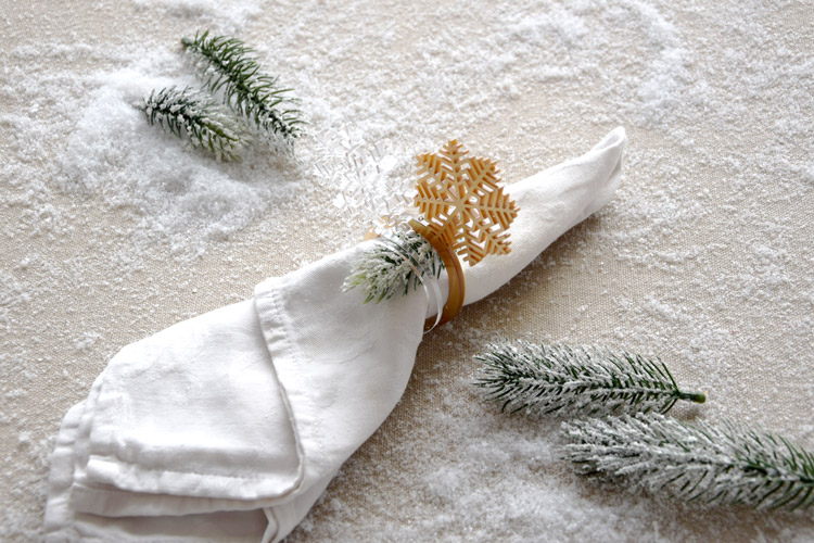 Snowflake Napkin Rings - Set of 6