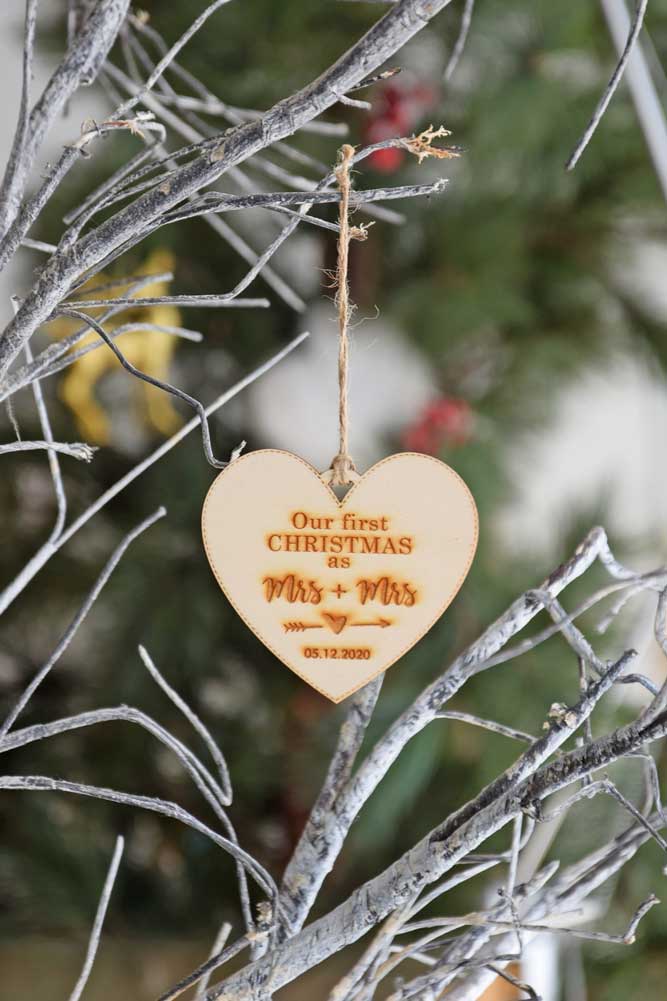 "Our First Christmas as" Christmas Ornament - Heart shape