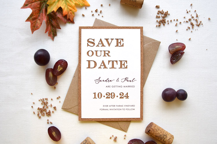 Rustic Cork Winery Wedding Save the Date