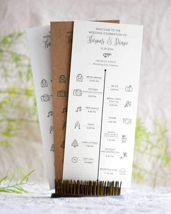 Rustic Simple Order of Events