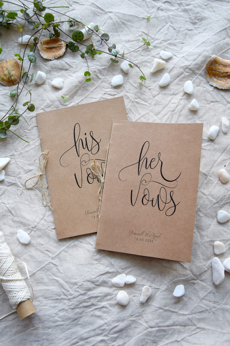 Rustic Wedding Vows Book