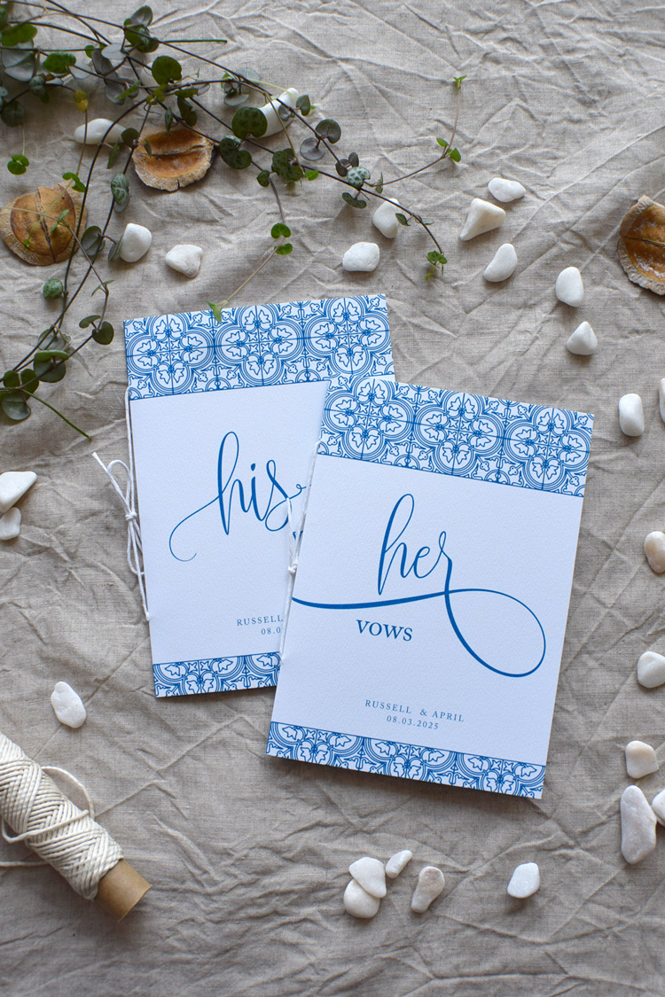 Tile Wedding Vows Book