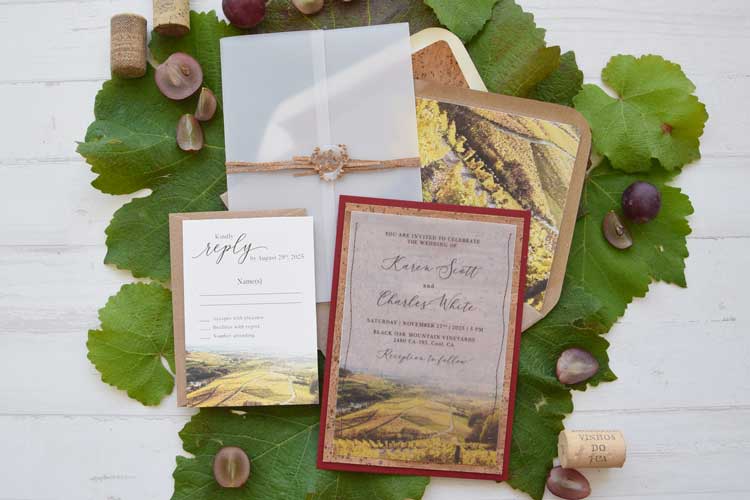 Rustic Fall Vellum Wedding Invitations