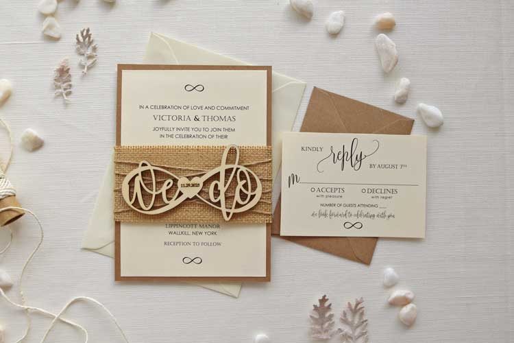 Romantic We Do Rustic Wedding Invitation