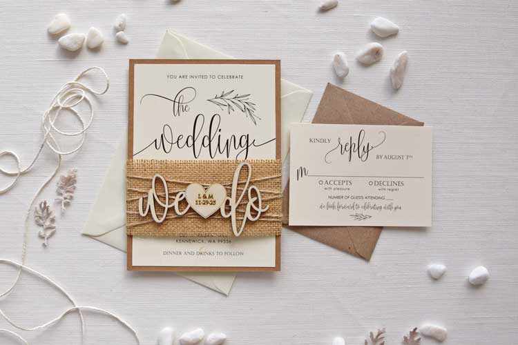 Elegant Rustic We Do Wedding Invitations
