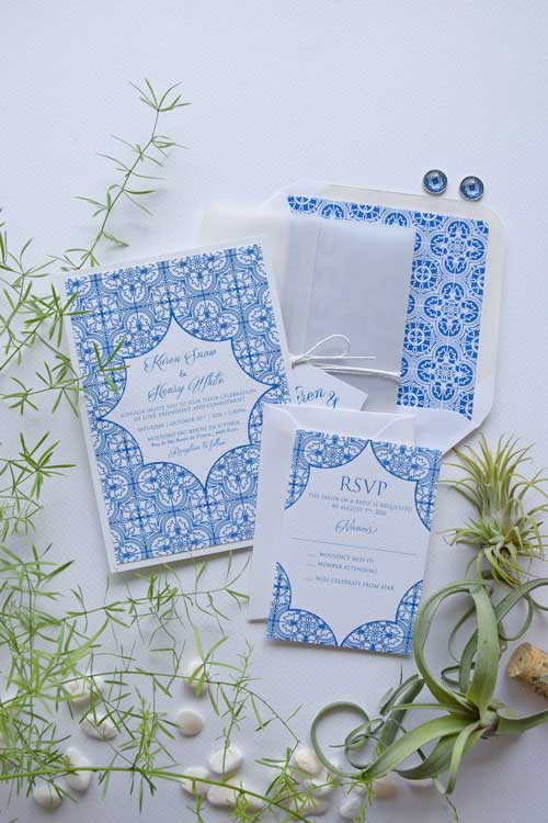Spanish Tile Wedding Invitation