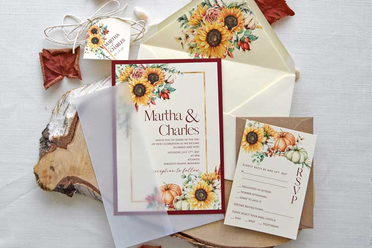 Sunflower Wedding Invitation