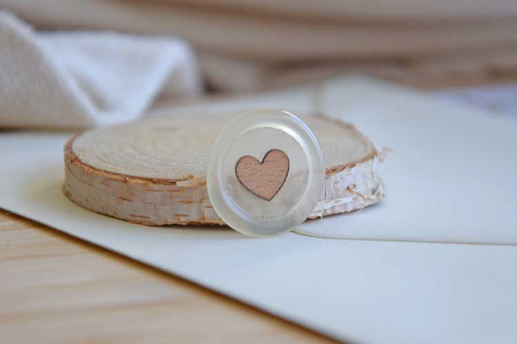 Wax Seals with wooden heart