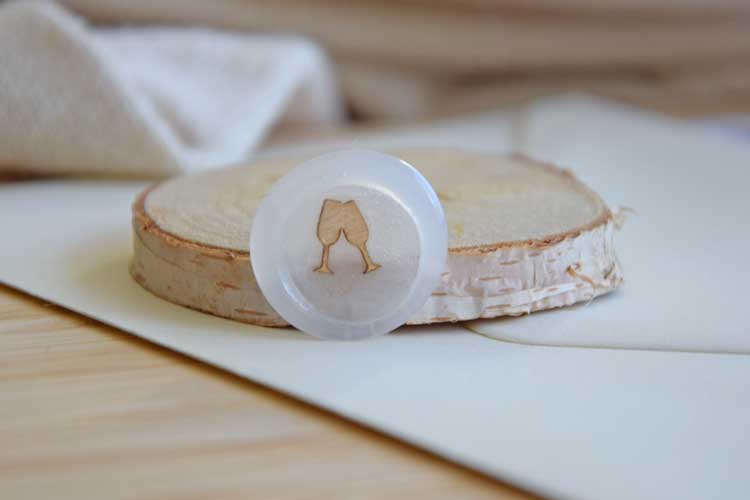 Wax Seals with champagne toast cups