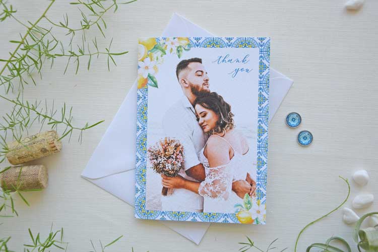 Tile and Lemon Thank-You Card