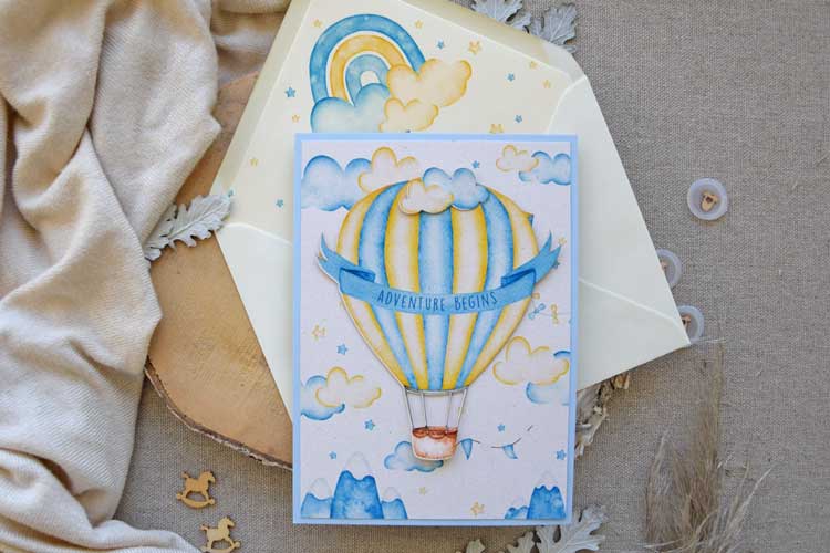 Air Balloon Baby Shower Invitation Boy