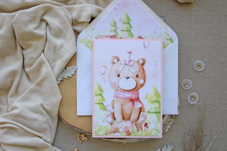 Woodland Girl Baby Shower Invitations