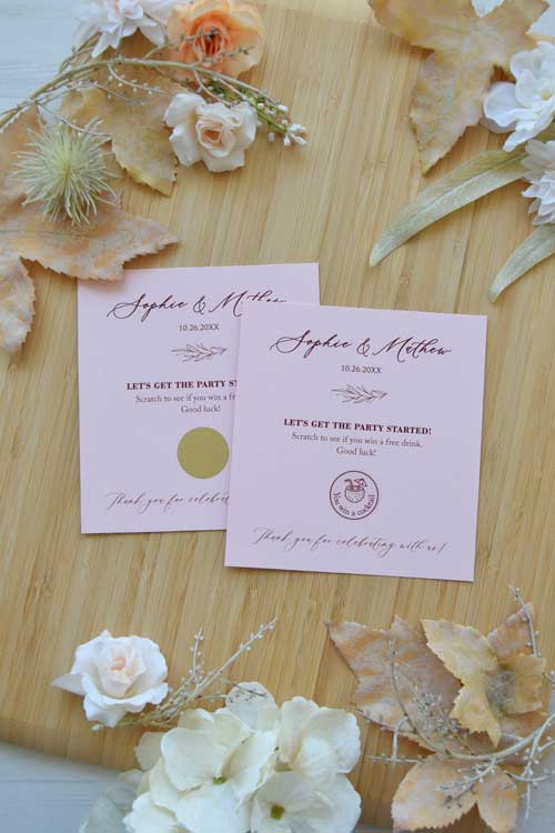 Semi-Custom Wedding Day Scratch Card