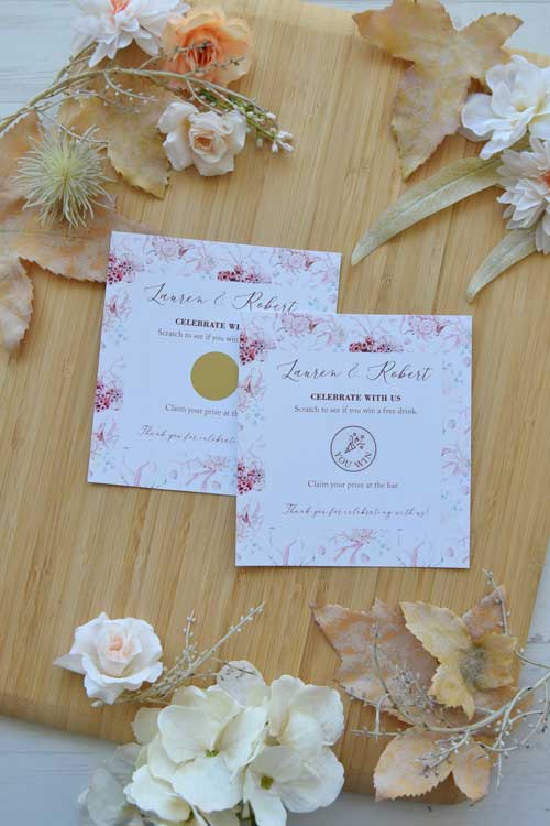 Semi-Custom Beach-Themed Wedding Day Scratch Card