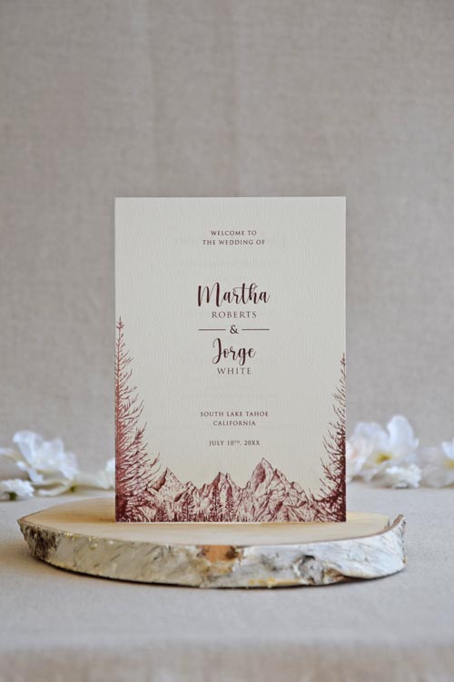 Order of Events - Mountain Wedding