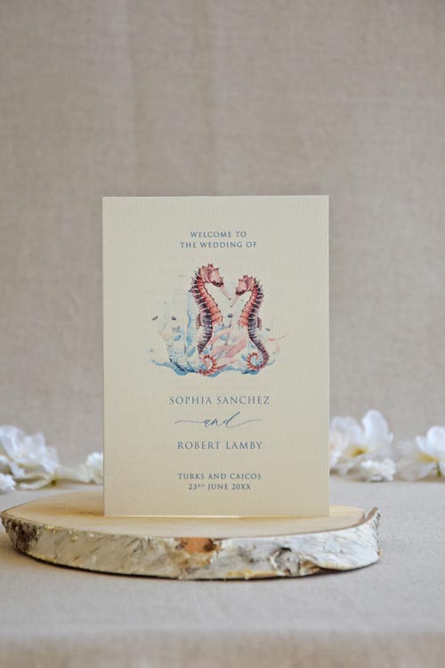 Order of Events - Seaside Wedding