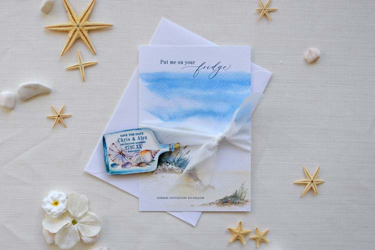 Message in a Bottle Save the Date Magnet