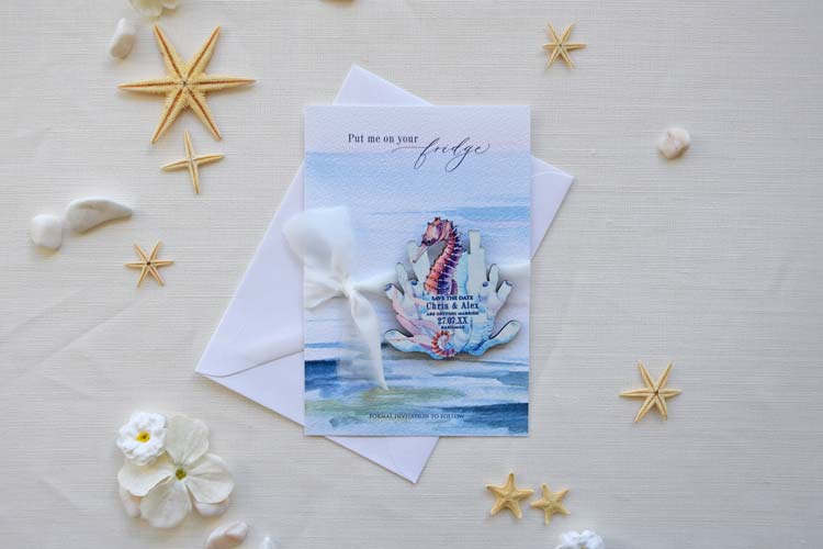 Seahorse Beach Bliss - Magnet Save the Date