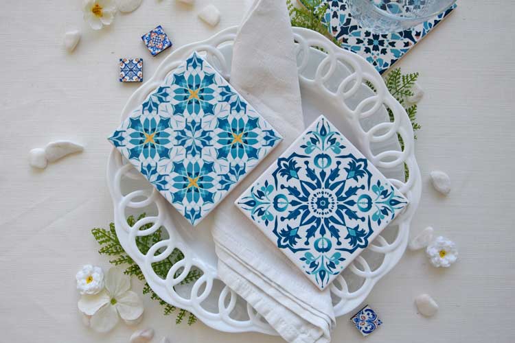 Guarda Collection - Green Portuguese Tiles - Coasters