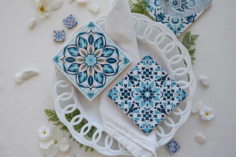 Marvão Collection - Green Portuguese Tiles - Coasters