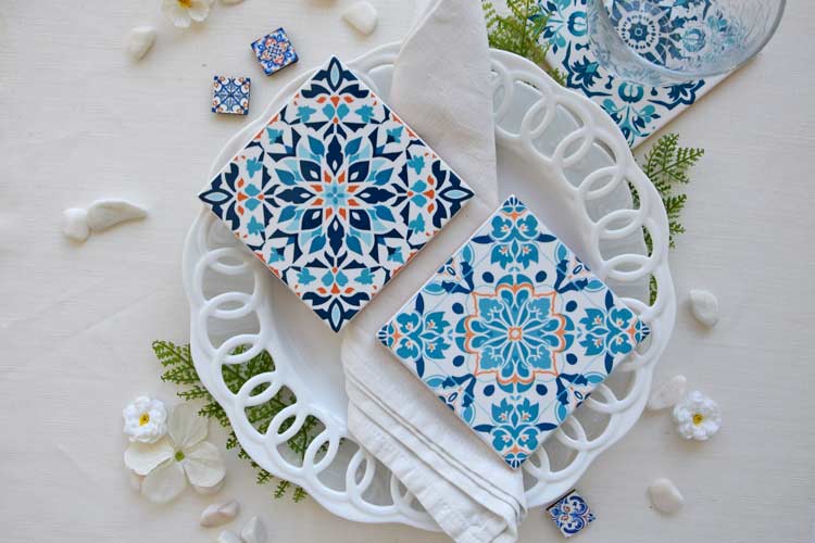 Monsaraz Collection - Green Portuguese Tiles - Coasters