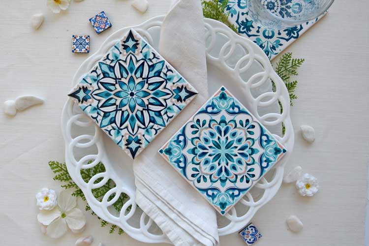 Pinhão Collection - Green Portuguese Tiles - Coasters